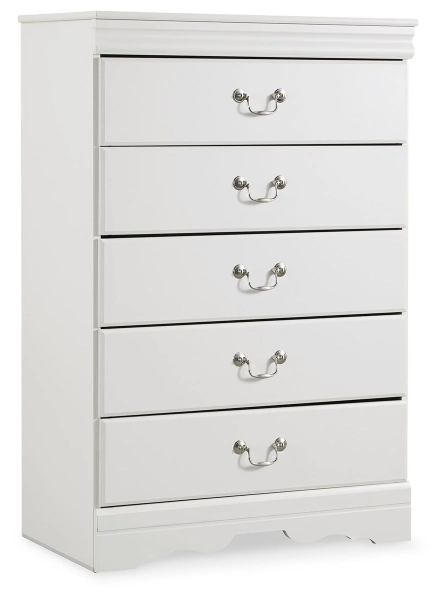 Anarasia - White - Five Drawer Chest