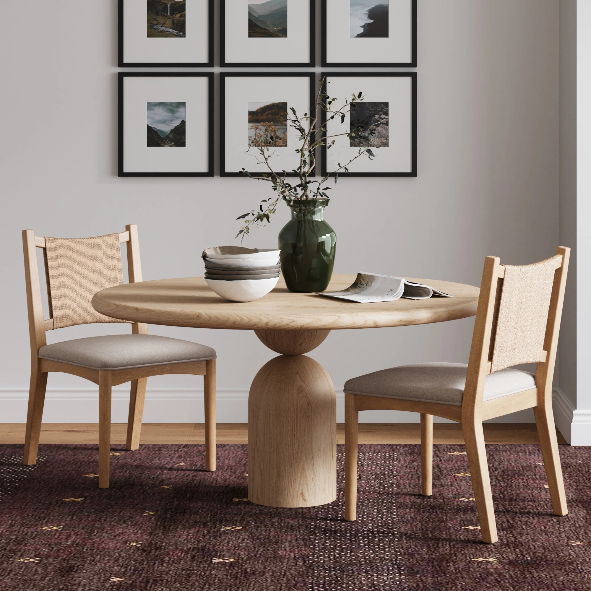 Arched Back Seagrass Dining Chair Light Brown (Set of 2)
