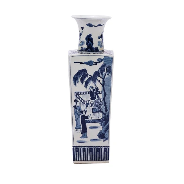 B&W Square Vase Romance Of West Chamber By Legends Of Asia
