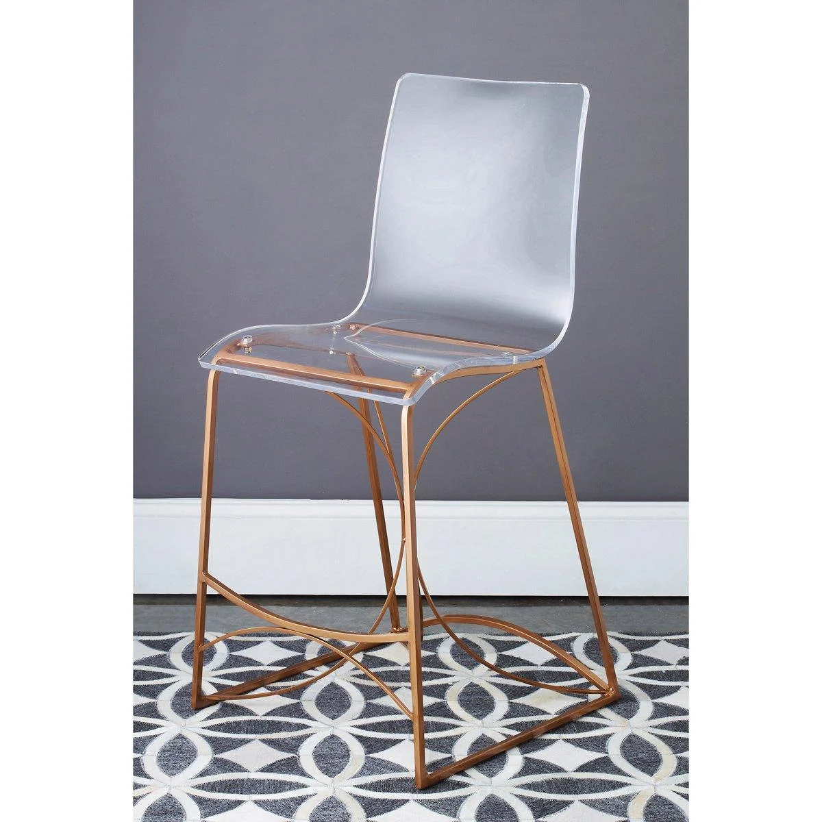 Bardot Lucite Curve Counter Stool