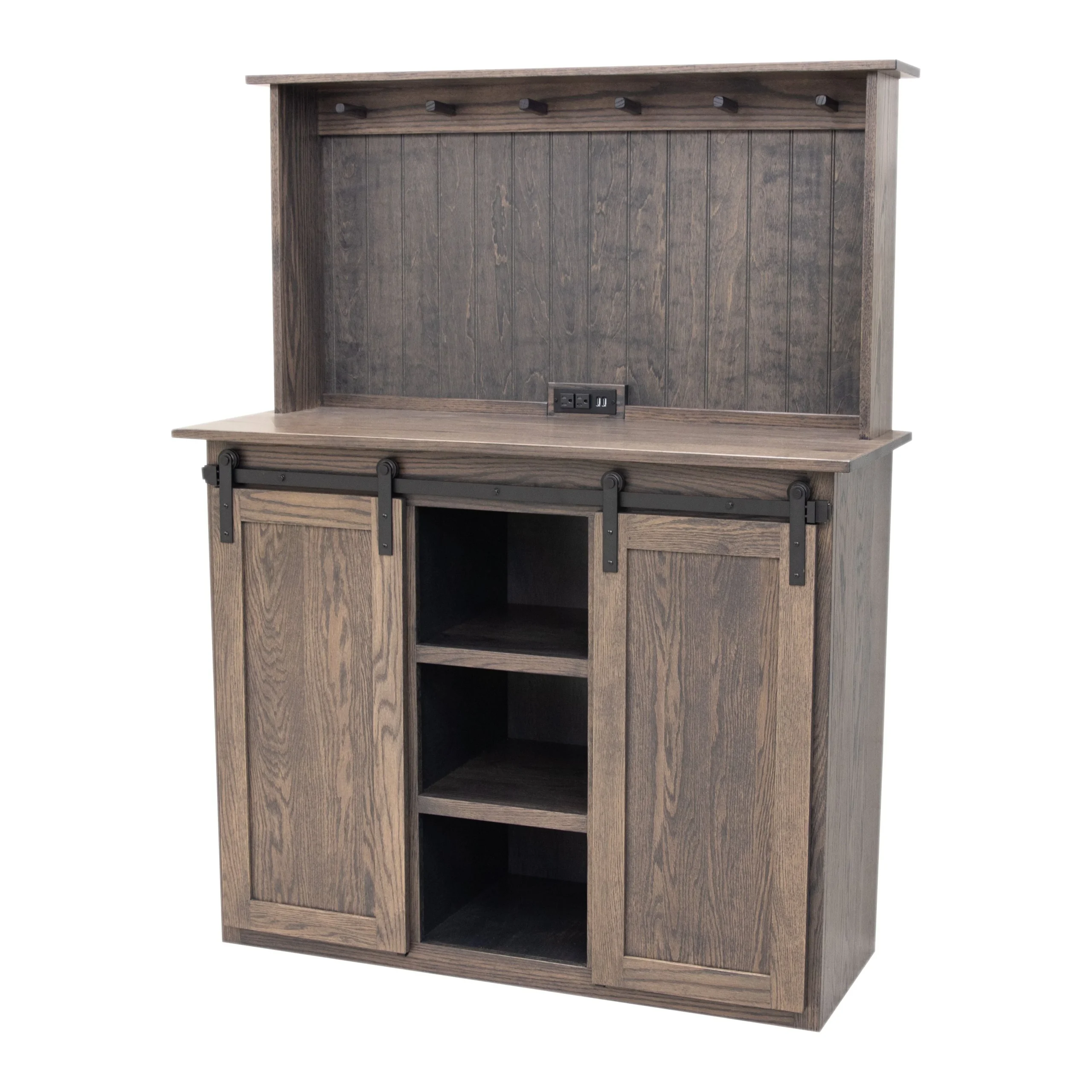 Barn Door Oak Wood Coffee Bar | SB