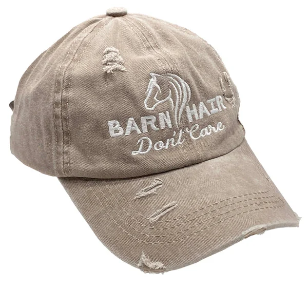 Barn Hair High Bun Ponytail Ball Cap Hat Khaki