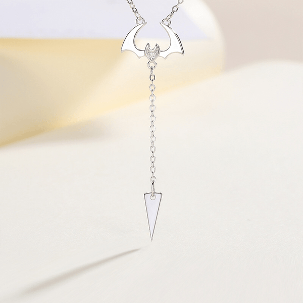 Bat Necklace-Cute flying Bat in Sterling Silver Adorns Your Neck