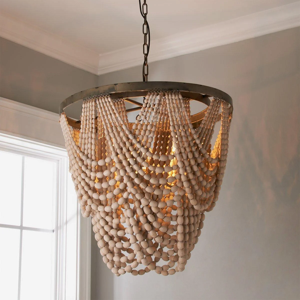 Beaded Drape Curl Chandelier