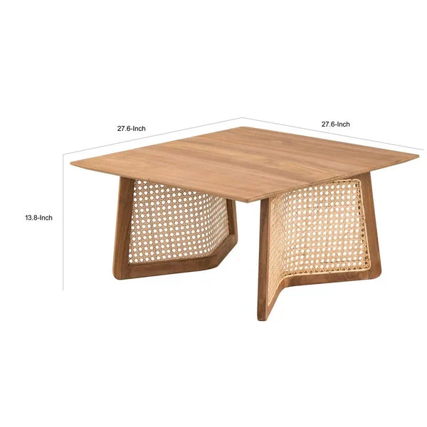 Beckett Coffee Table | Teak and Rattan Coffee Table