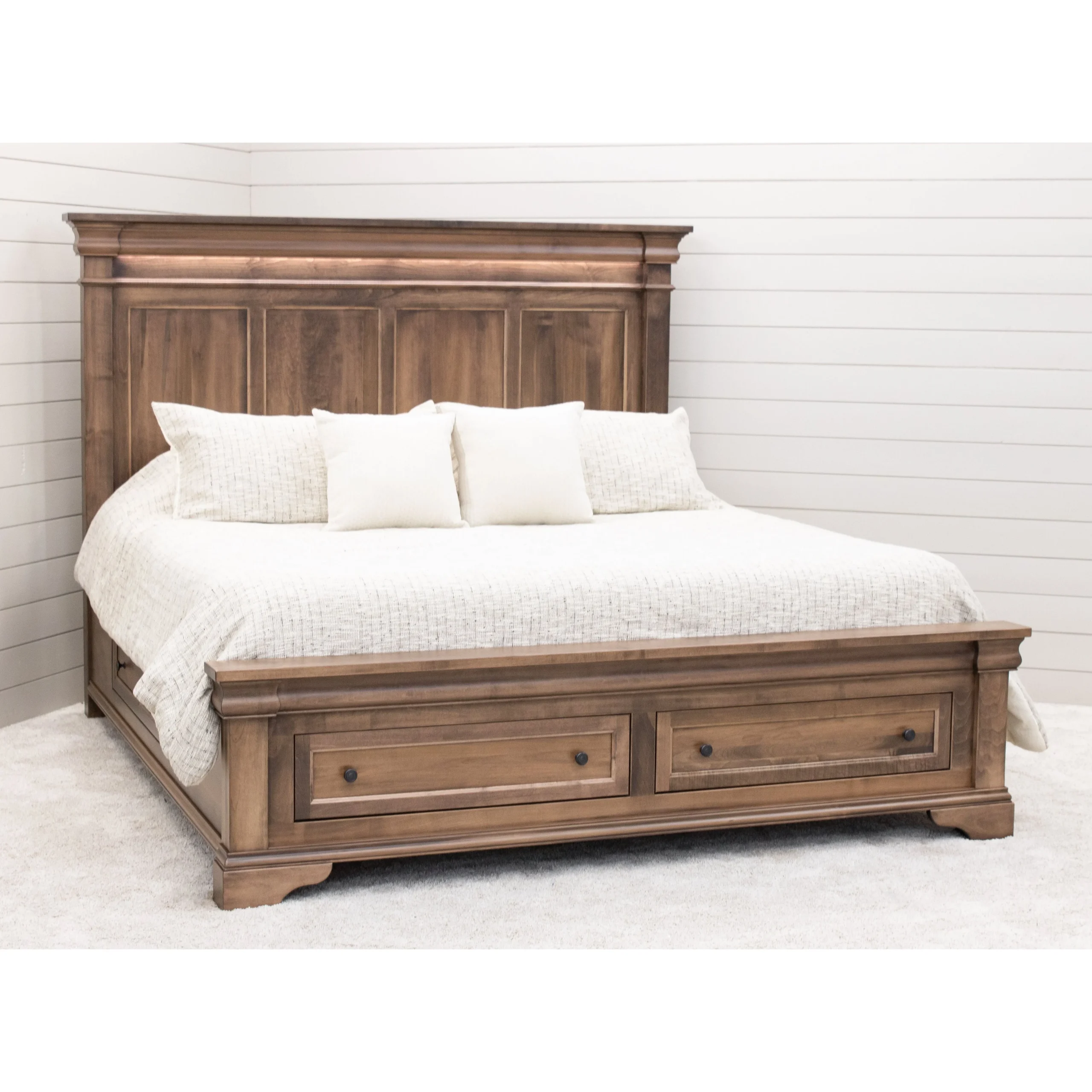 Belmont King Maple Wood Storage Platform Bed | CO
