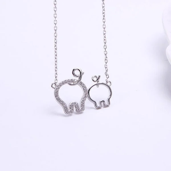 Best Friends Piggies, Pair of Pig Butts Necklace! Yellow, Rose or White Gold Plated