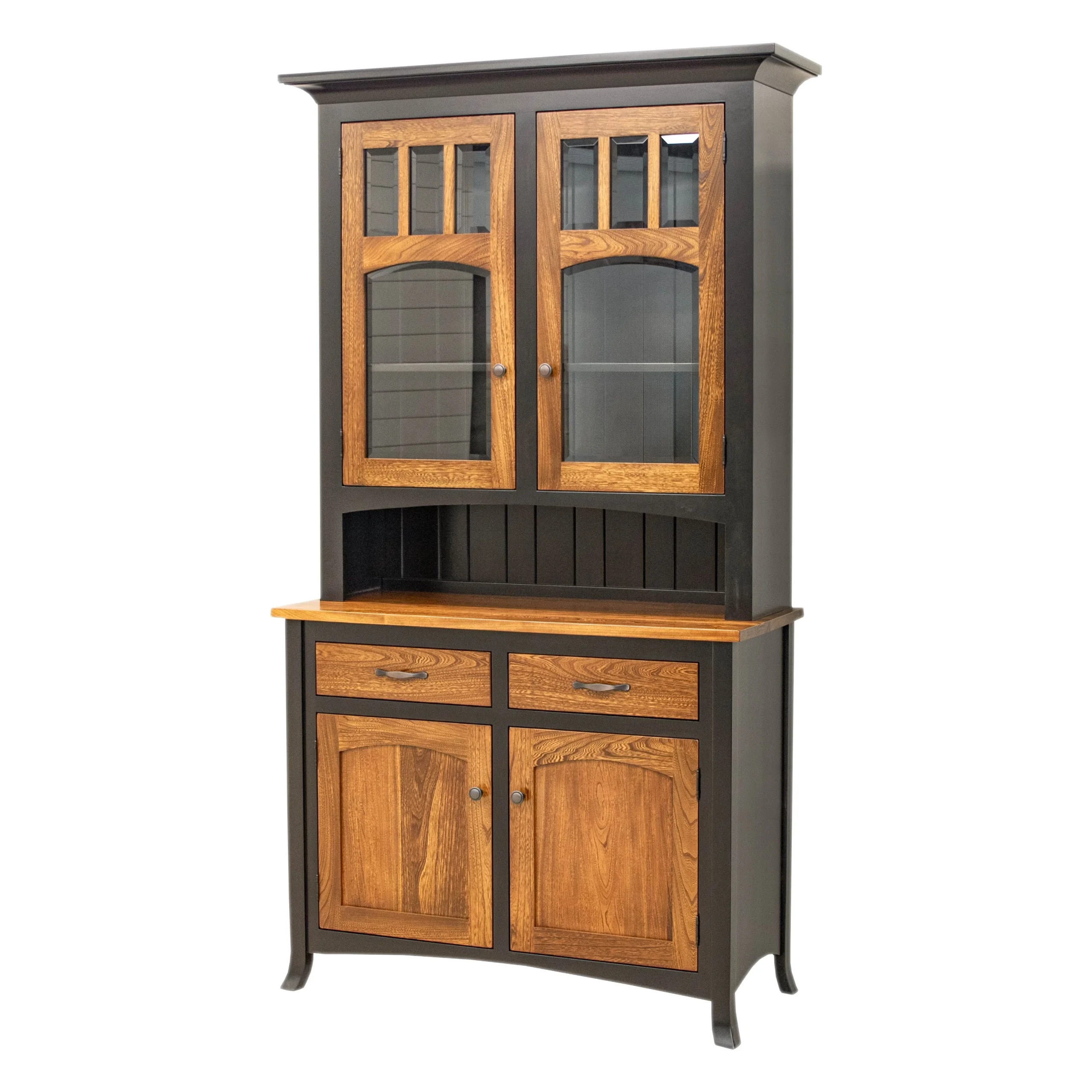 Biltmore Black & Wood Hutch - 2-Door | M-EB&E-MC