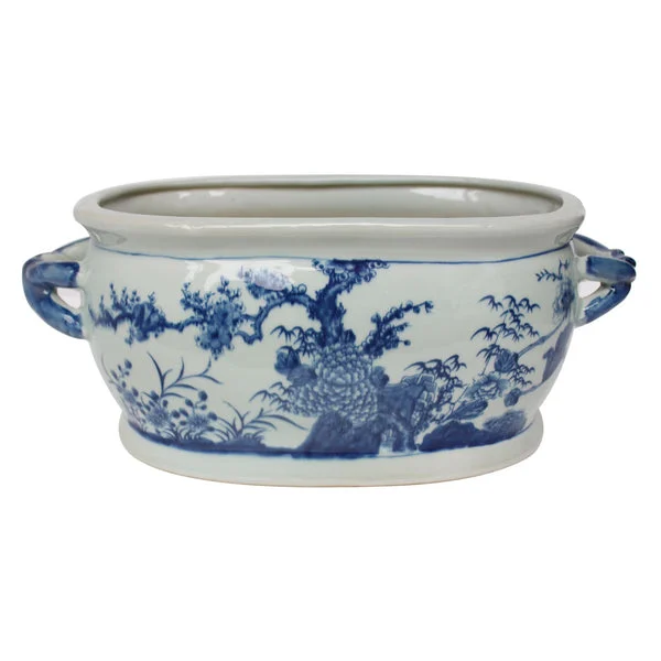 Blue And White Four Season Foot Bath Planter By Legends Of Asia