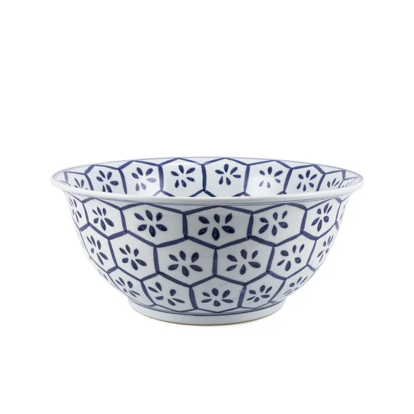 Blue And White Porcelain Bowl Turtle Shell Motif