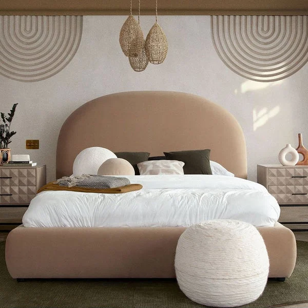 Bourges Wool Round Pouf | Hand-Dyed Natural Fiber Ottoman & Floor Seating