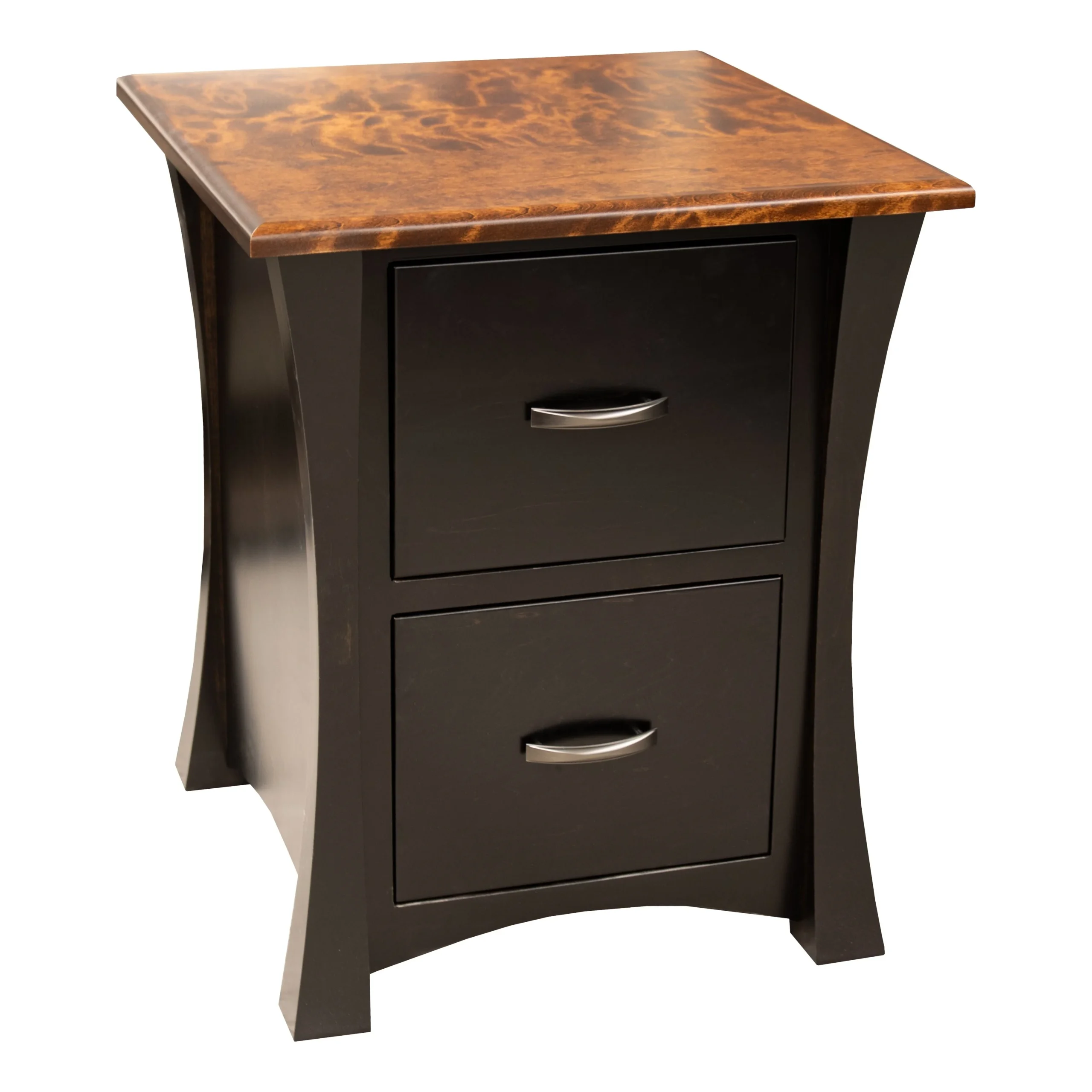 Brooklyn Black & Birch Wood 2-Drawer File Cabinet | M-EB&BIR-ASB