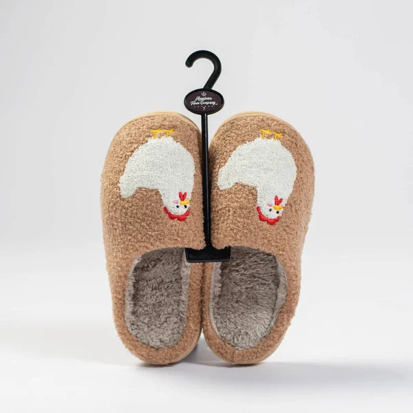 Brown Chicken Slippers- Adult by American Farm Company