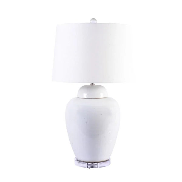Busan White Lidded Jar Tall Lamp By Legends Of Asia