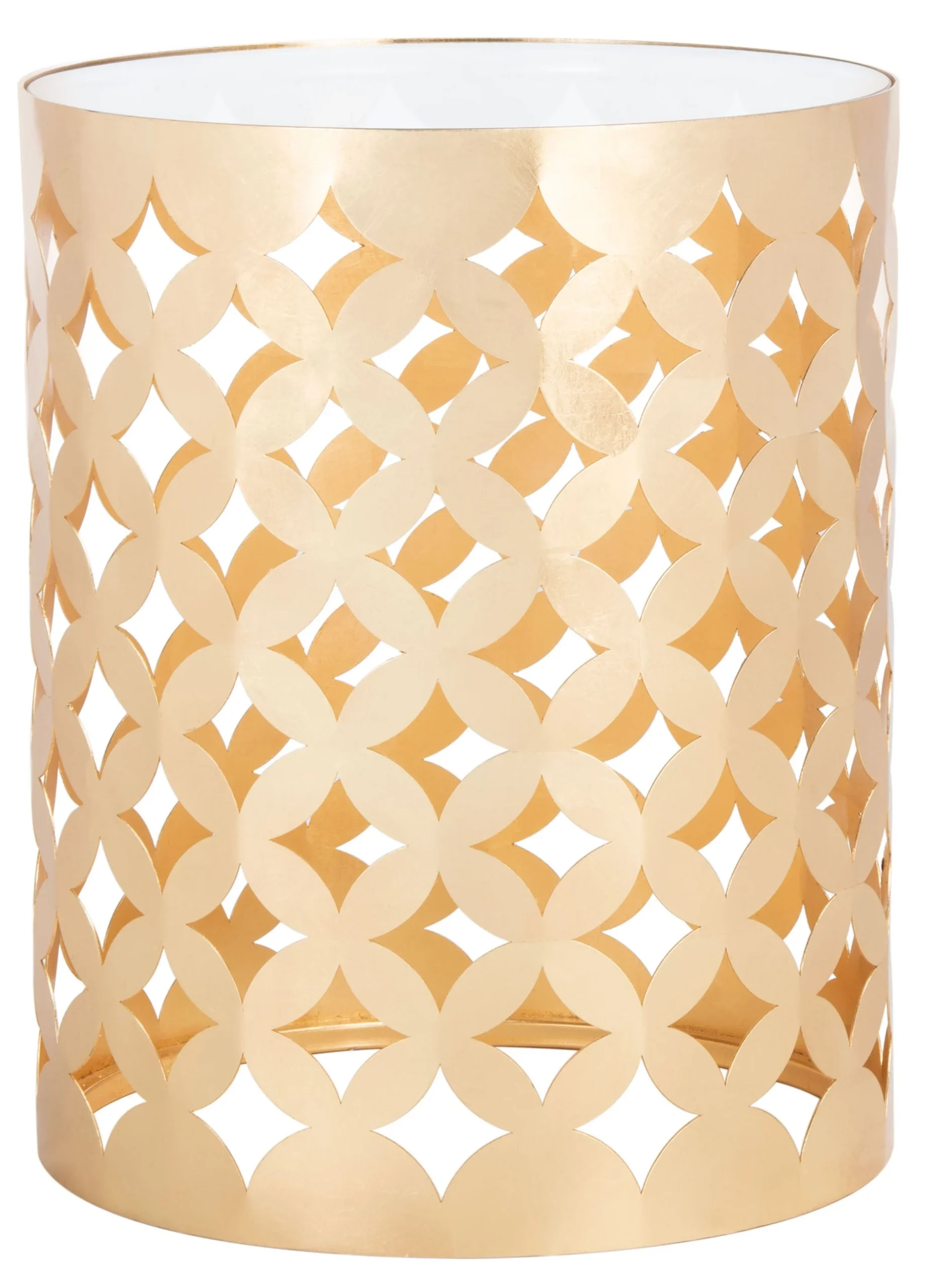 Cairo Round Gold Leaf End Table