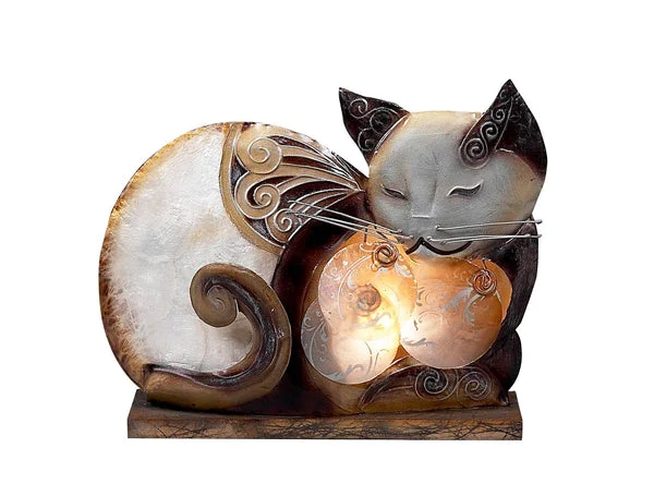 Capiz Siamese Cat Lamp