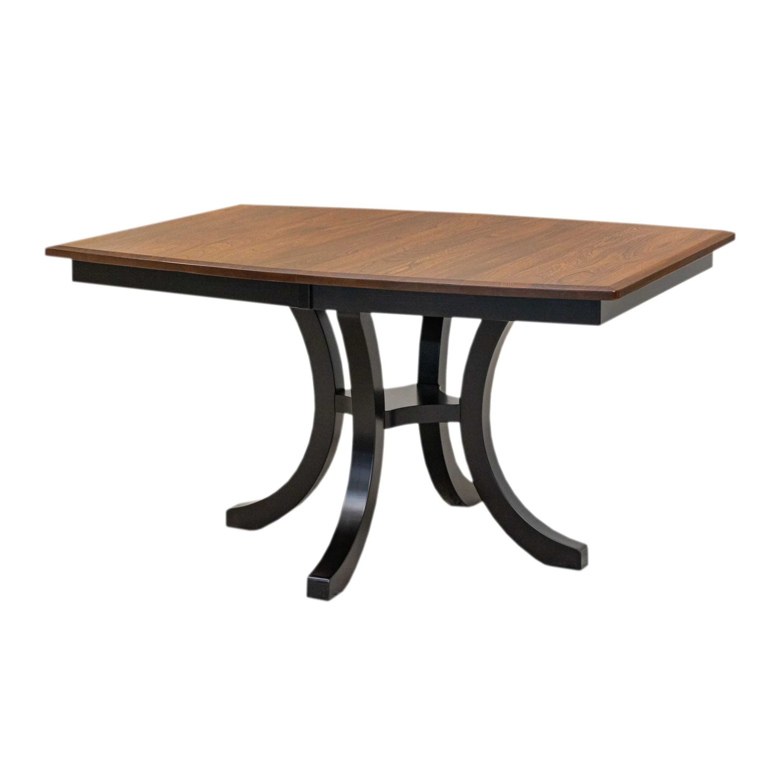 Carlisle Single Pedestal Extending Dining Table with Black Pedestal Base | M-EB&E-MC