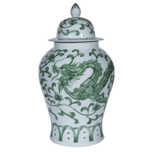 Celadon Dragon Lotus Temple Jar By Legends Of Asia