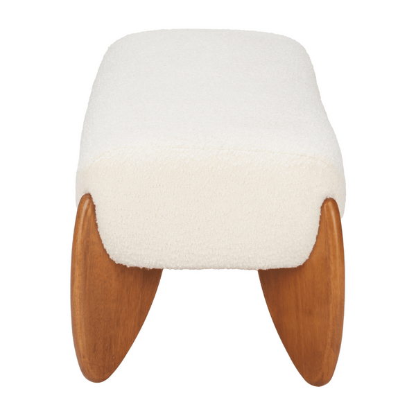 Charm Ivory Bench | Modern Entryway Seating