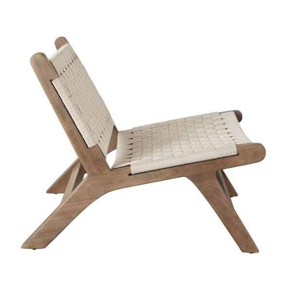 Chauvé Walnut Accent Chair | Caramel Walnut & Hand-Woven Natural Rope