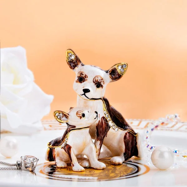 Chihuahua Momma and Puppy Trinket Box