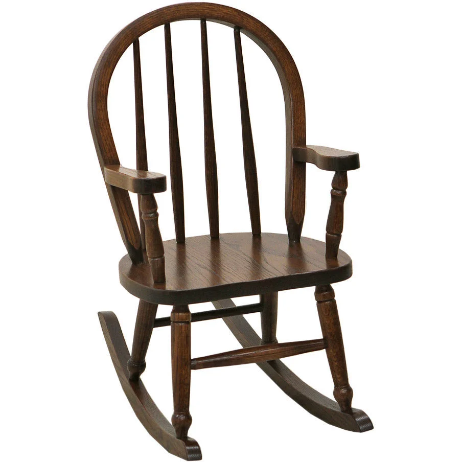 Child's Oak Wood Bow Rocker | ASB
