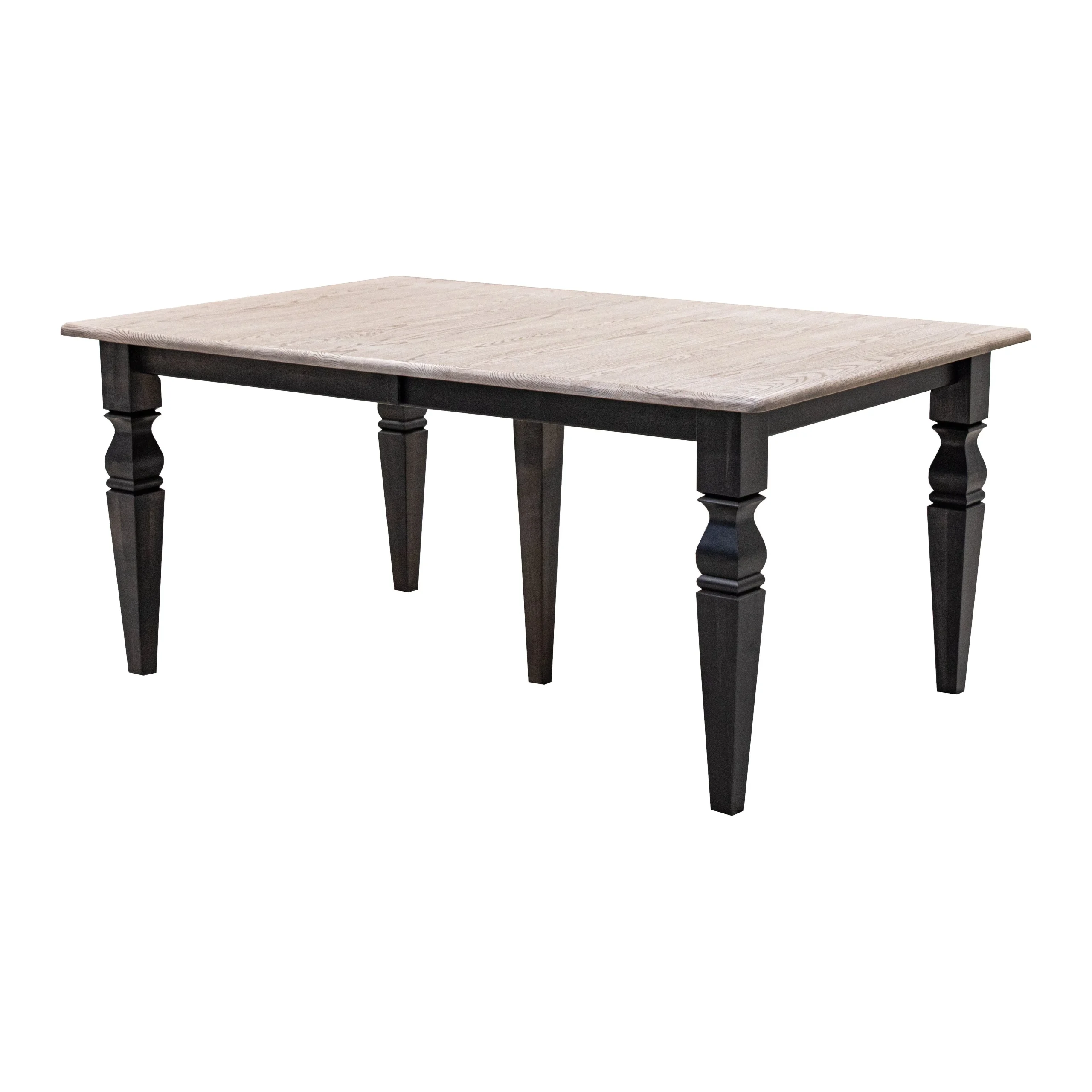 Classic Turned Cam Leg Black & Wood Extending Dining Table | M-DK&O-SS