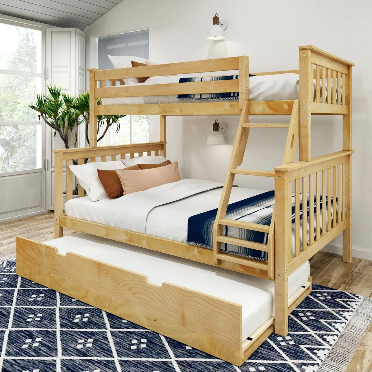 Classic Twin over Full Bunk Bed + Trundle