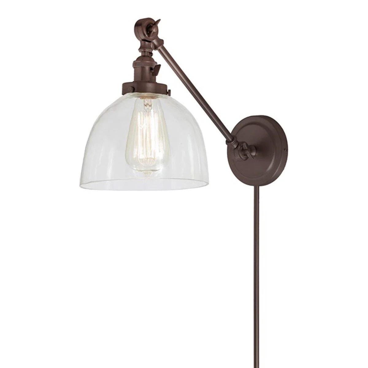 Clear Glass Dome Swivel Swing Arm