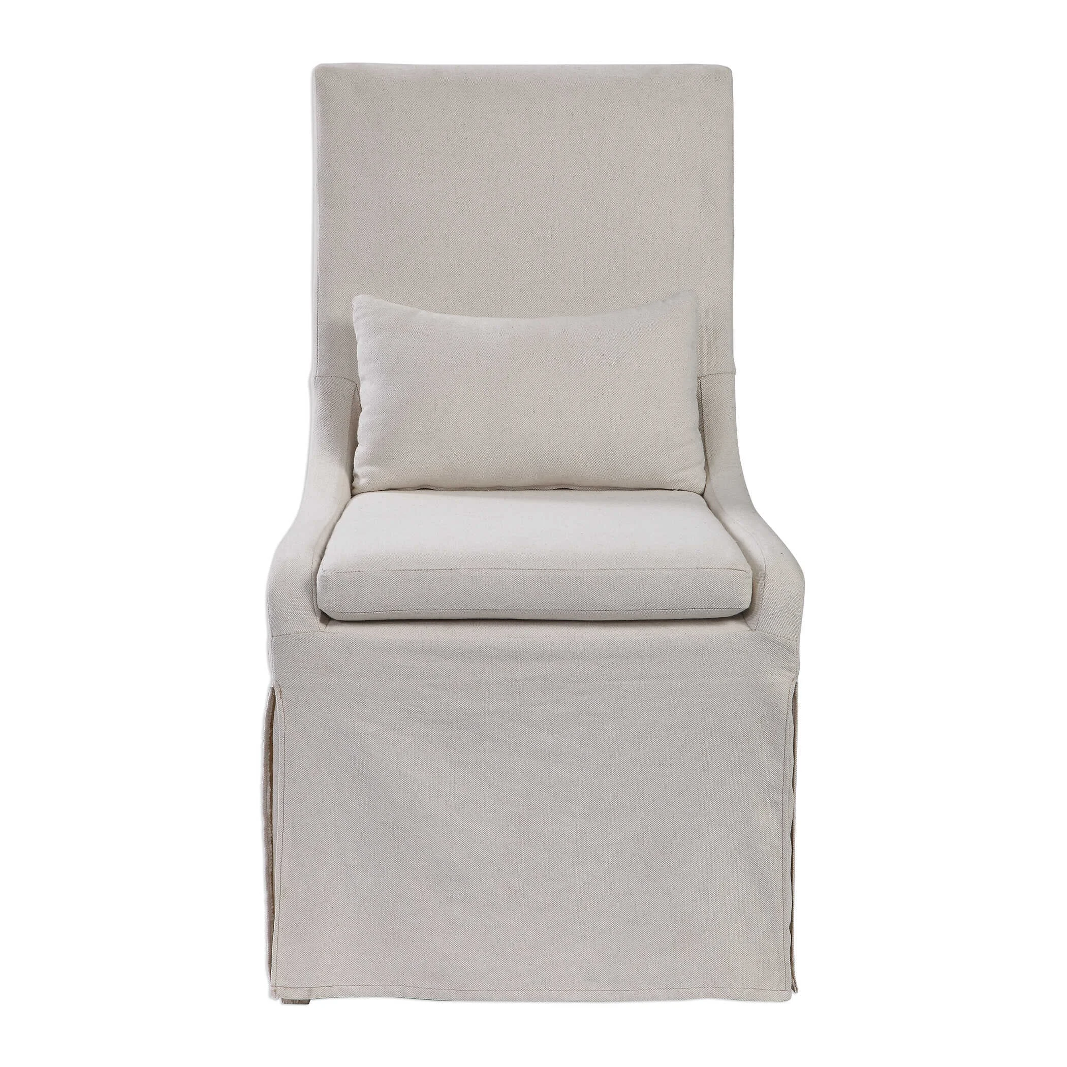 Coley White Linen Armless Chair - Set of 2