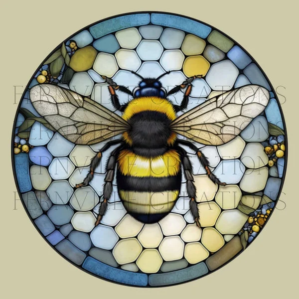 Colorful Bumble Bee Coaster Handmade in the USA, Nature Inspired Home Decor