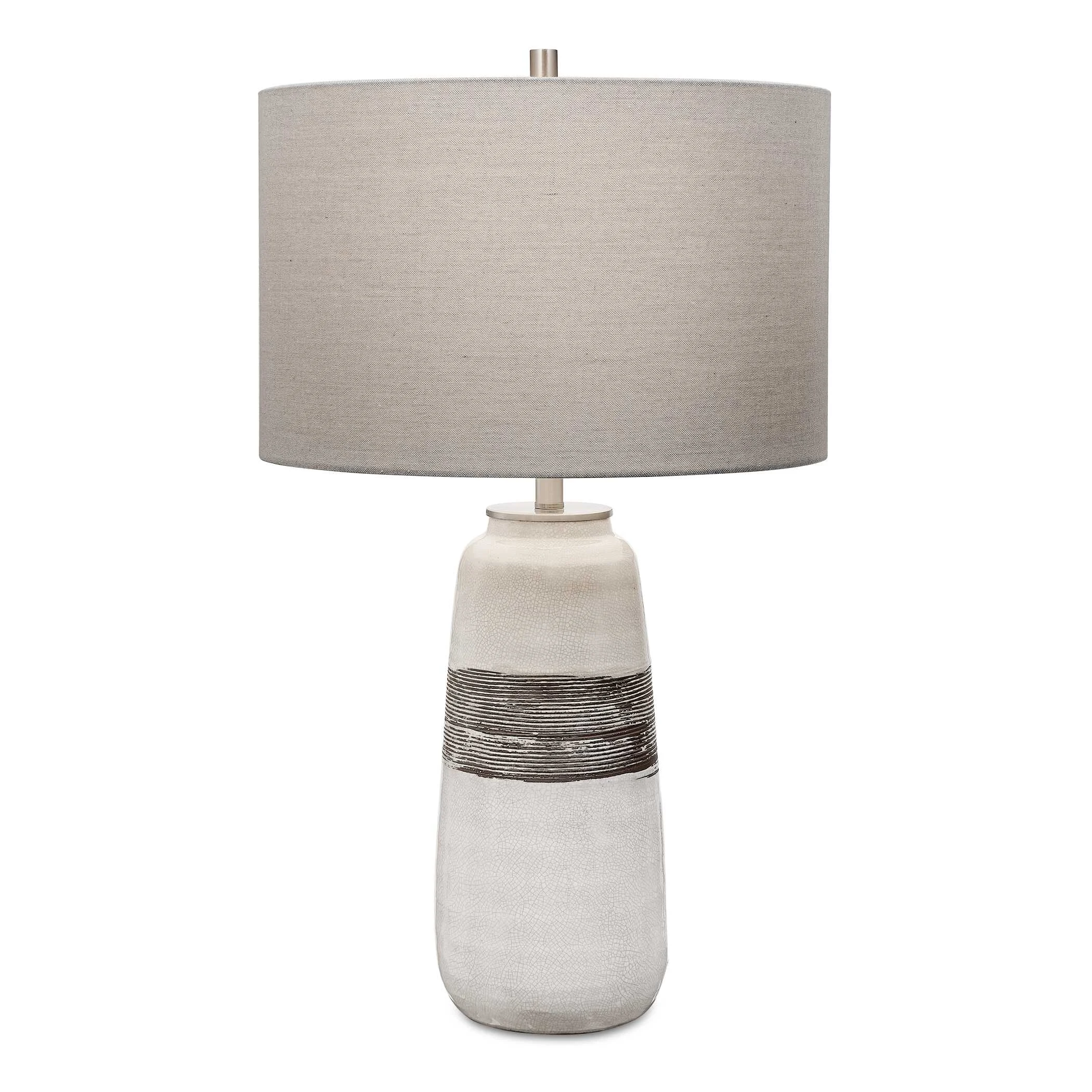 Comanche White Crackle Table Lamp