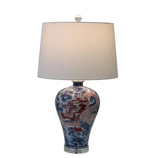 Copper Red Dragon Table Lamp By Legends Of Asia