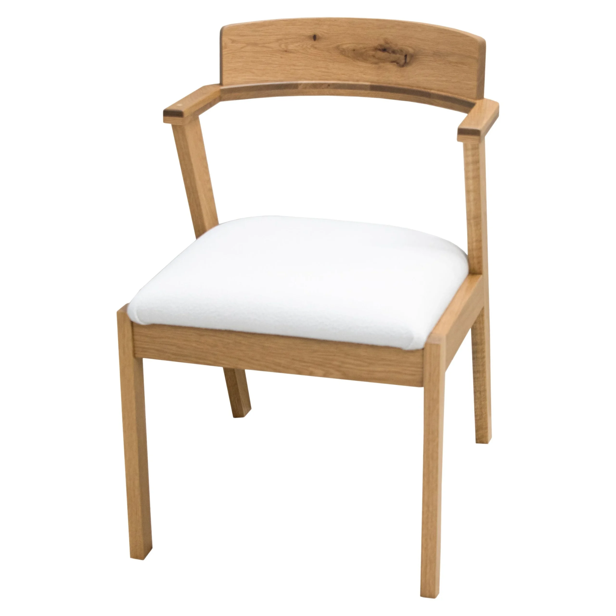 Cordelle White Oak Wood Mid Century Dining Chair with Fabric Seat | DS