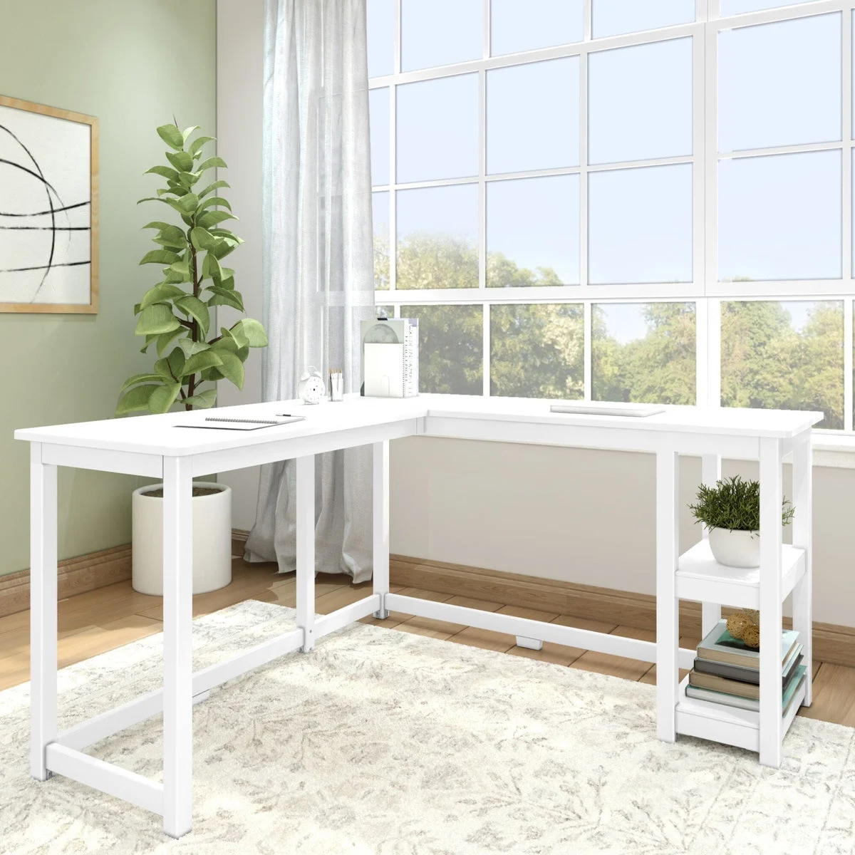 Corner Desk with Shelves