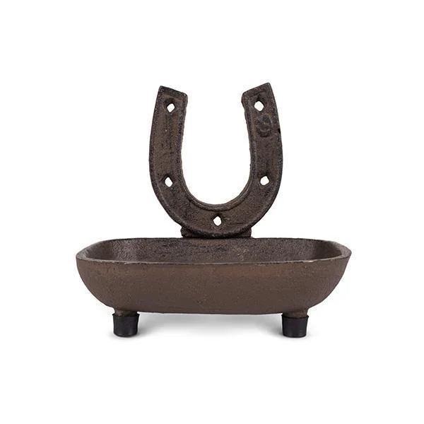 Country Decor:Rusted Iron Horse Shoe Soap Dish