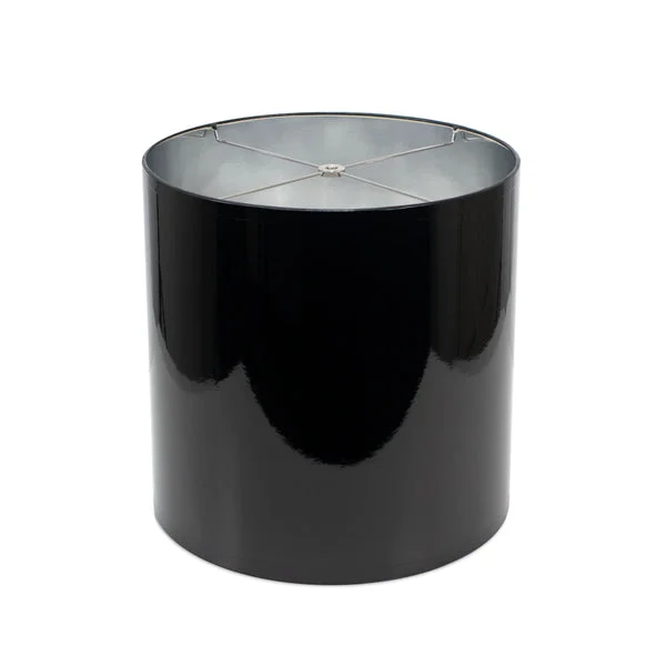 Couture Lamps 13x13x13"H Black Lacquer Shade With Silver Lining