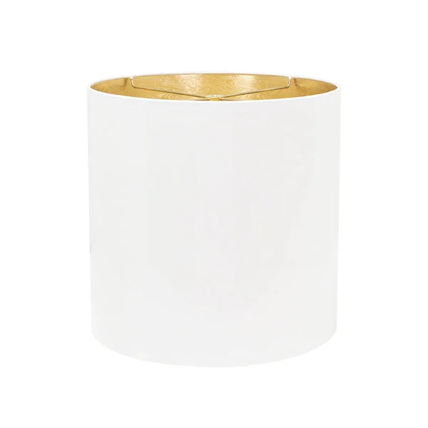 Couture Lamps 13x13x13"H White Lacquer Shade With Gold Lining