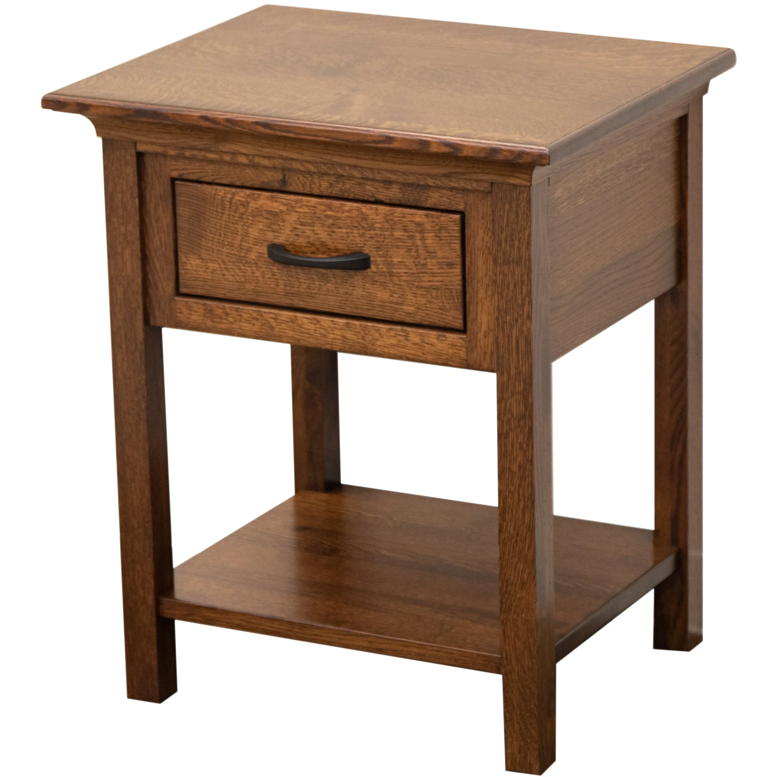 DCF Mission Quarter Sawn White Oak Wood 1-Drawer Open Nightstand | ASB