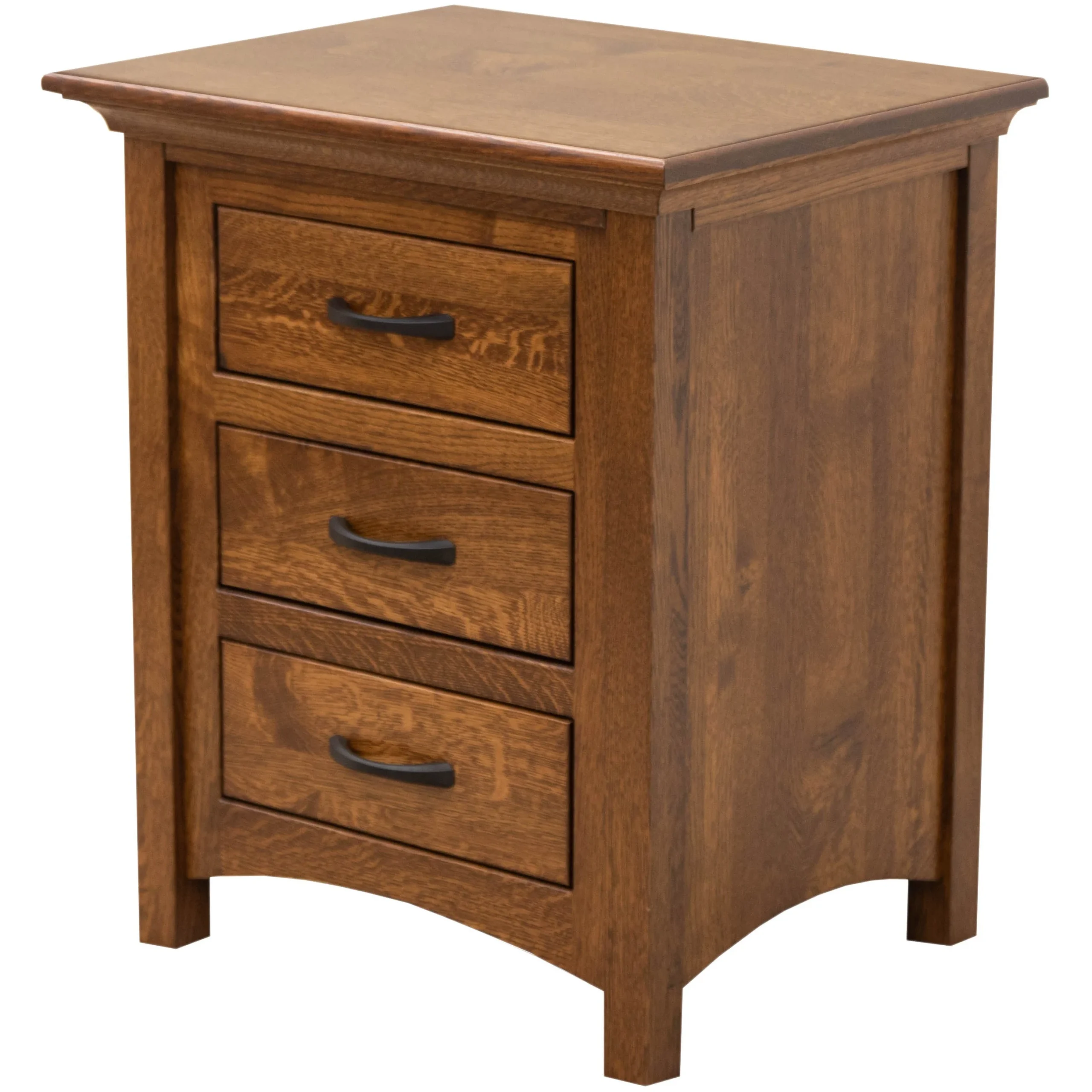 DCF Mission Quarter Sawn White Oak Wood 3-Drawer Nightstand | ASB