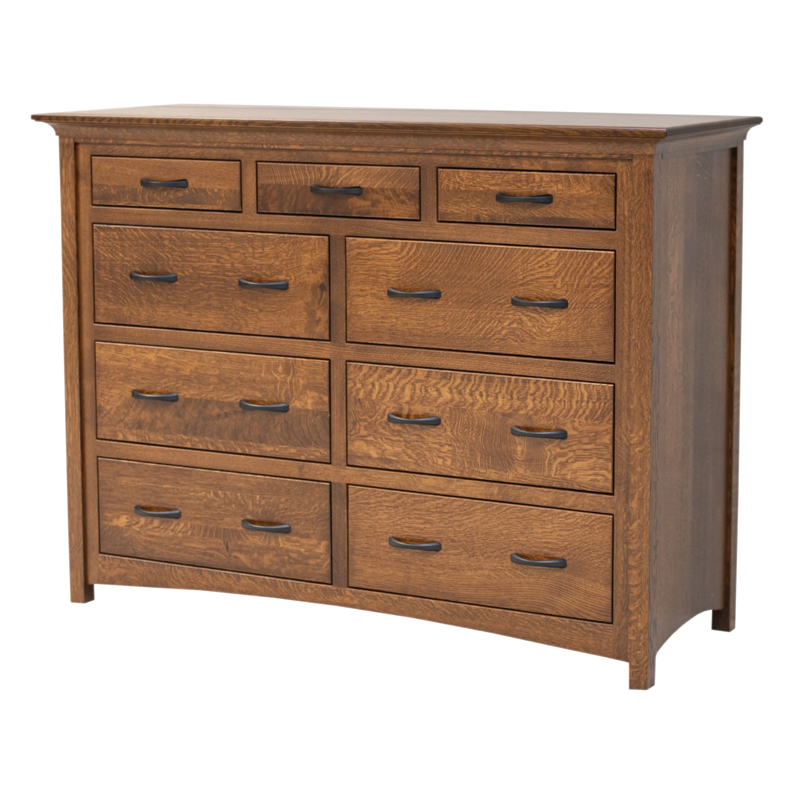 DCF Mission Quarter Sawn White Oak Wood 9-Drawer Tall Dresser | ASB