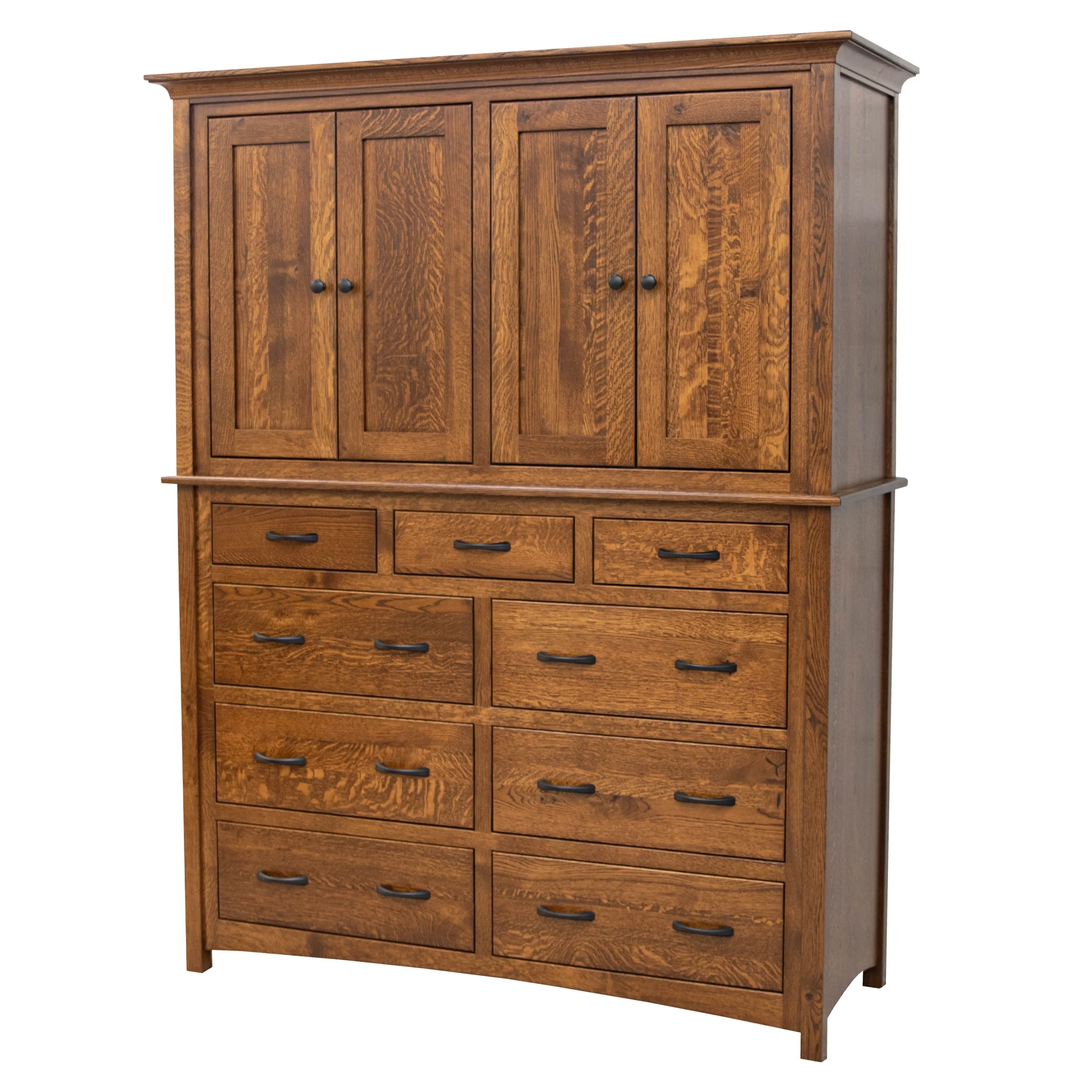 DCF Mission Quarter Sawn White Oak Wood Mule Chest Armoire | ASB
