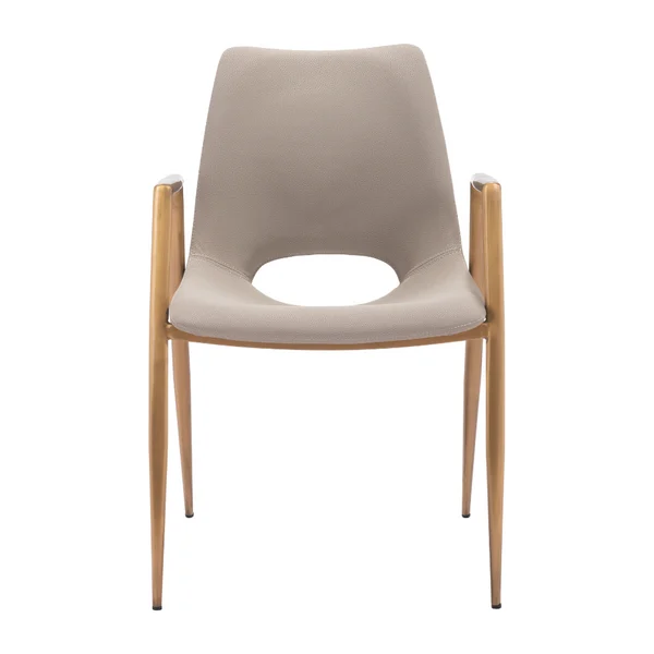 Desi Dining Chair Beige & Gold - Set of 2