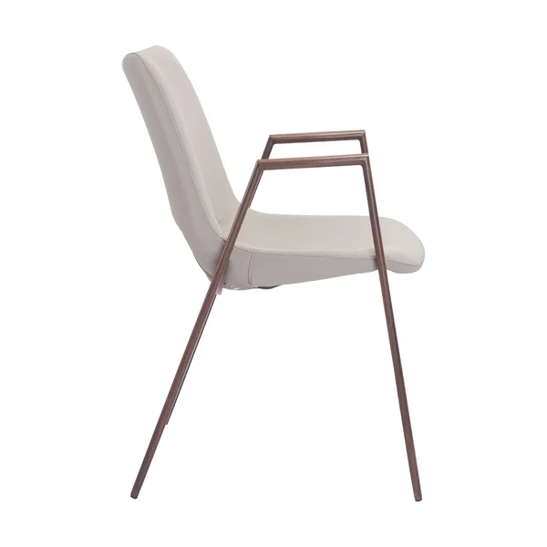 Desi Dining Chair Beige & Walnut - Set of 2