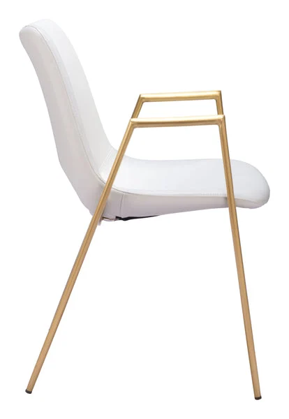 Desi Dining Chair White & Gold- Set of 2