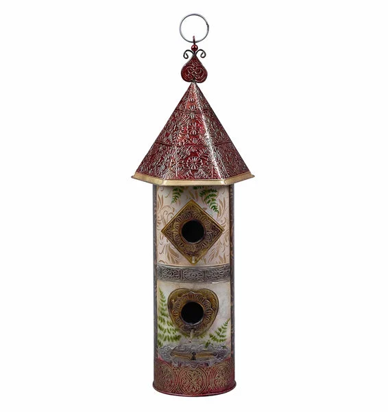 Double Bird Feeder Capiz Handmade in the Phillipines*