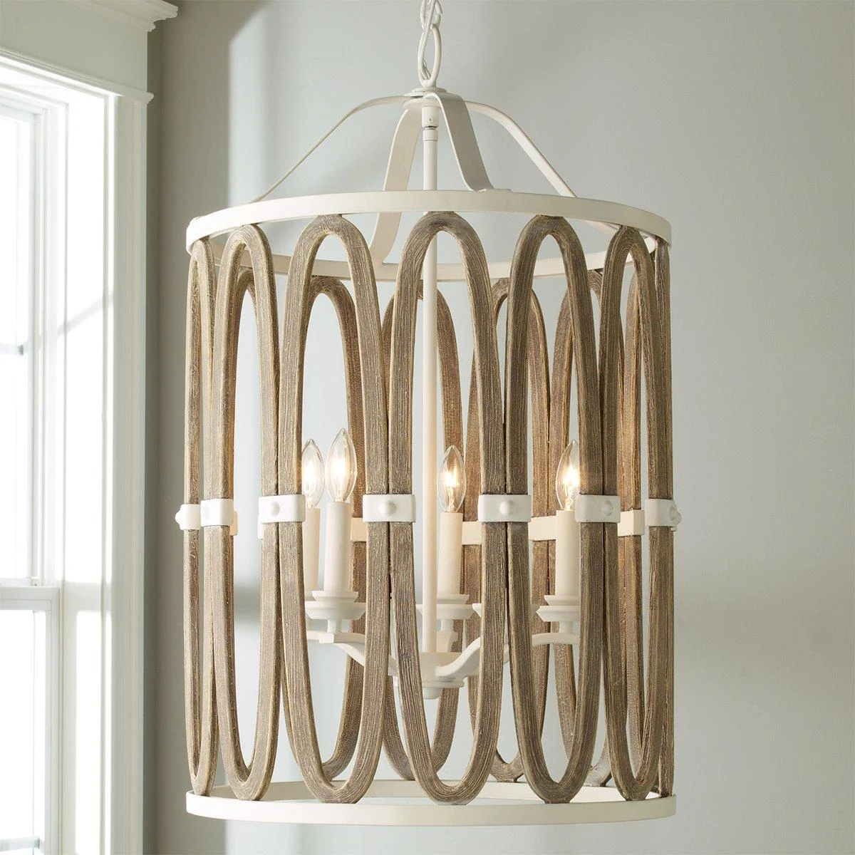 Driftwood Entwined Ovals Pendant - 5 Light
