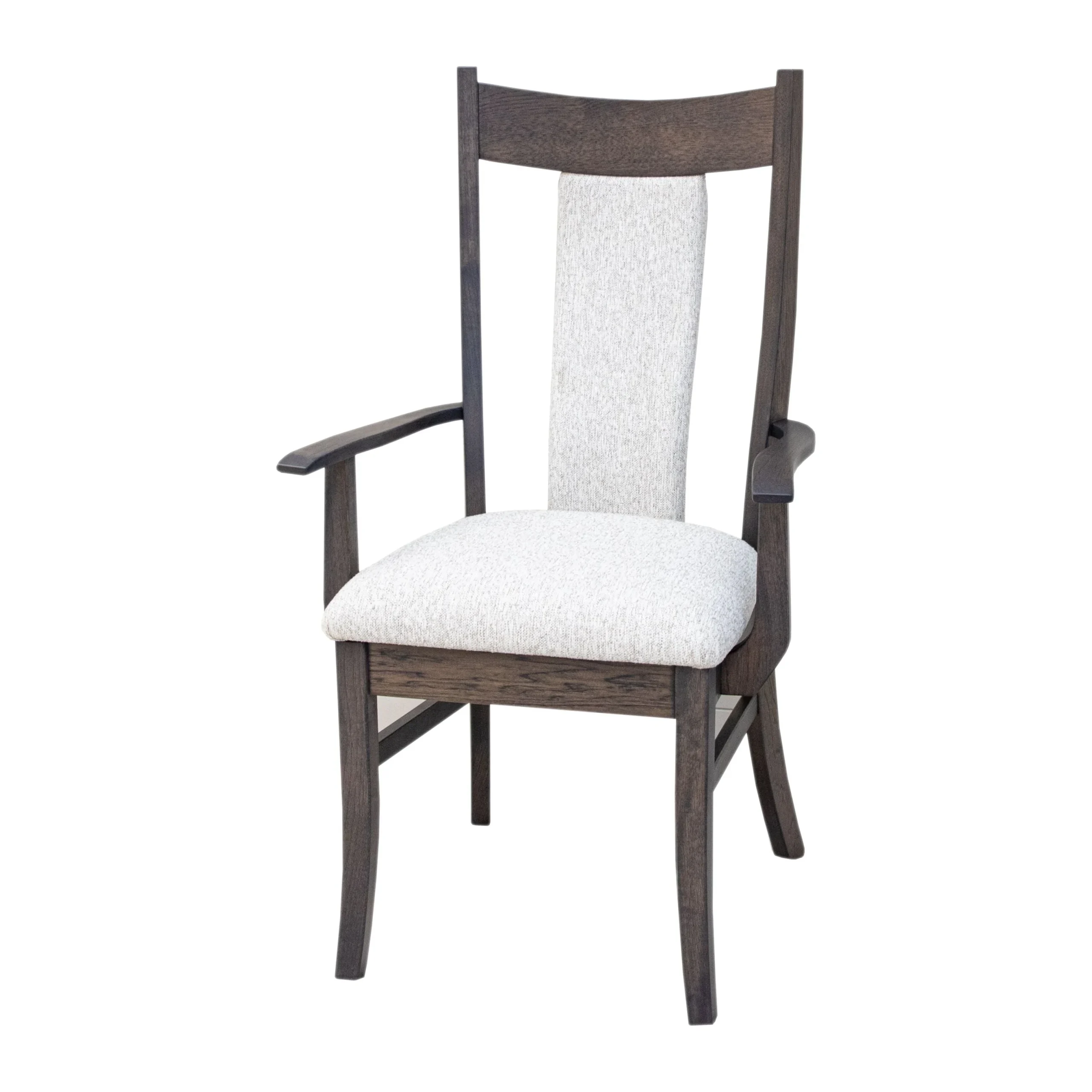 Eagle Hickory Wood Arm Dining Chair with Fabric Back & Seat | GS