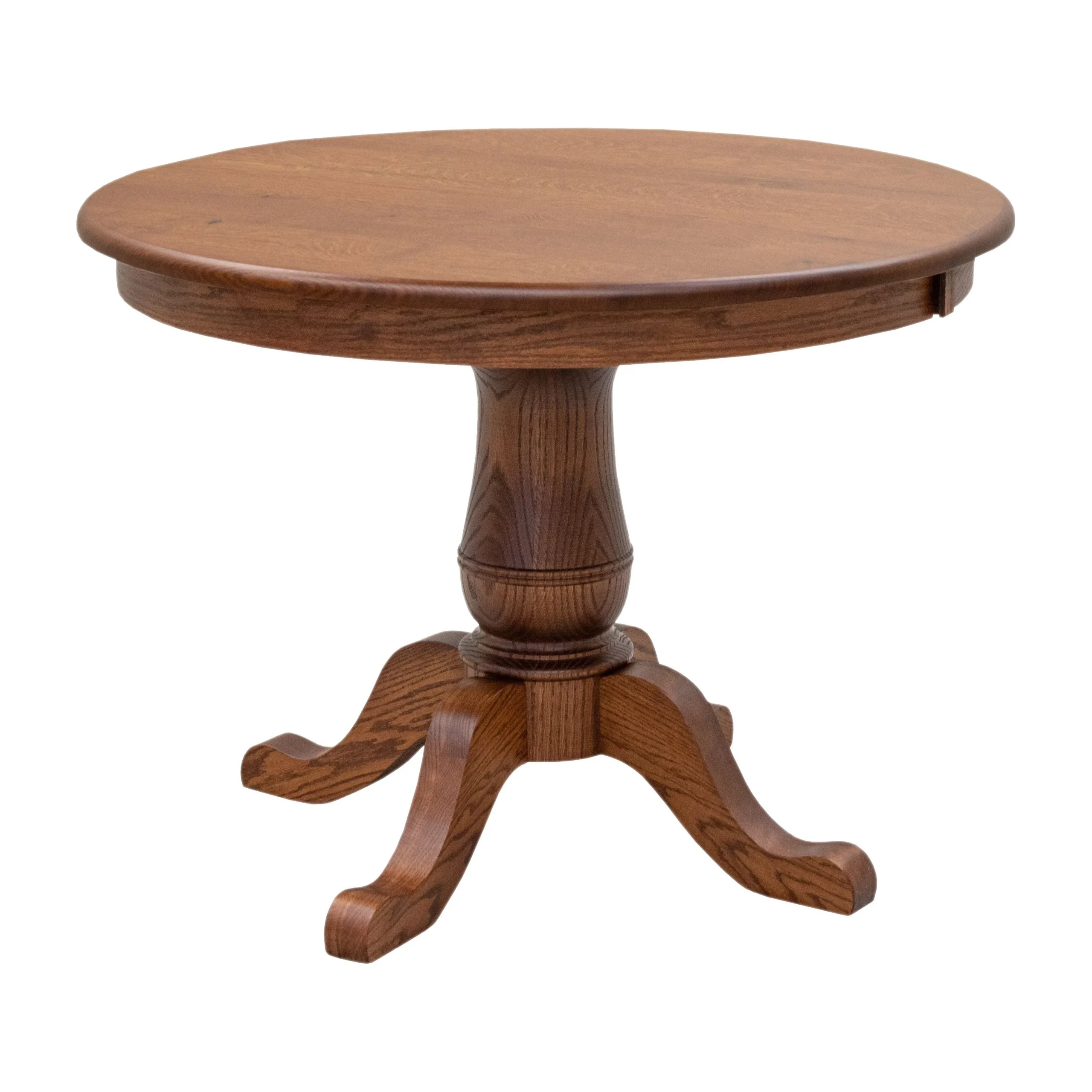 Ellington Round Quarter Sawn White Oak Wood Extending Dining Table | MC