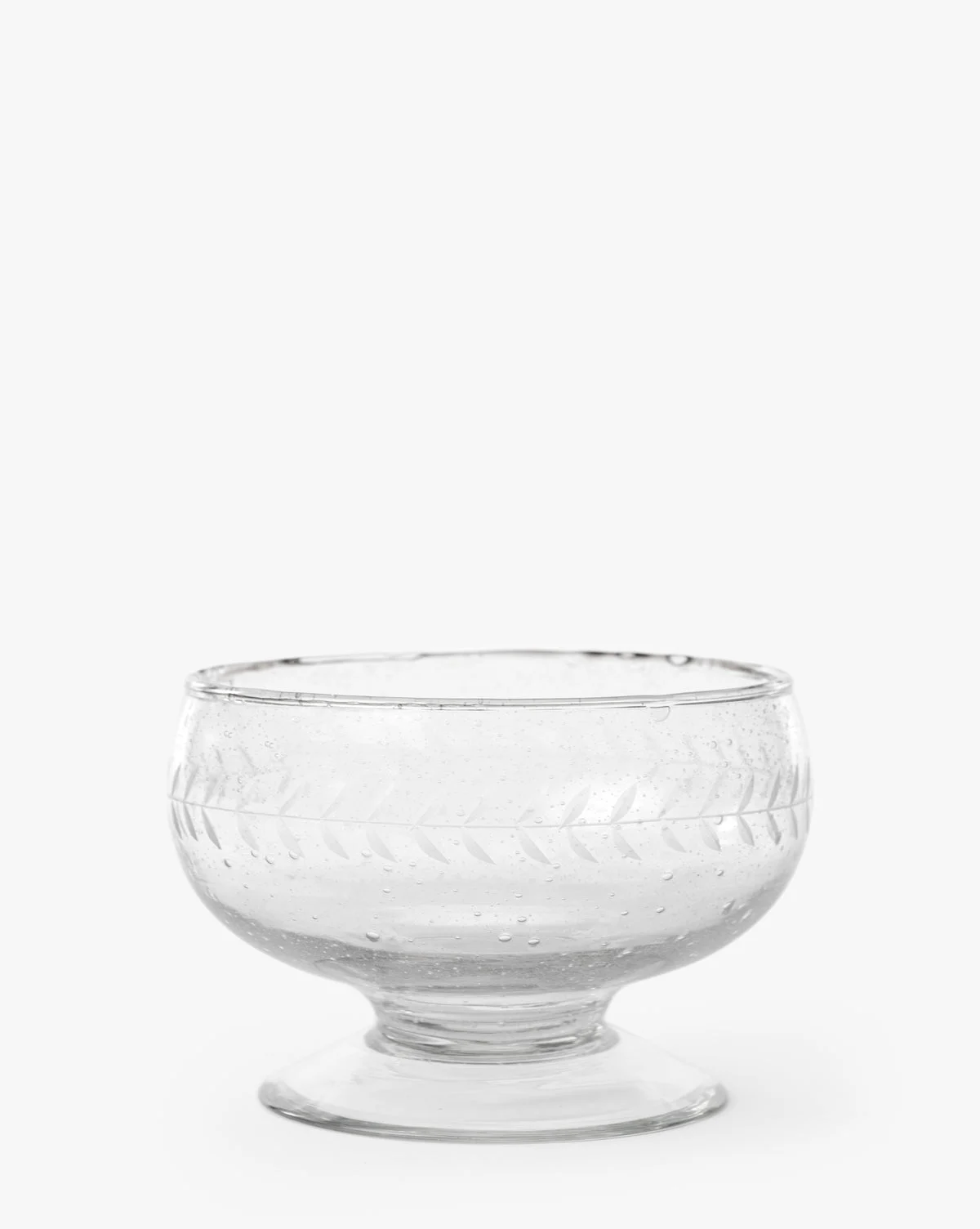 Etched Glass Handmade Condiment Bowl